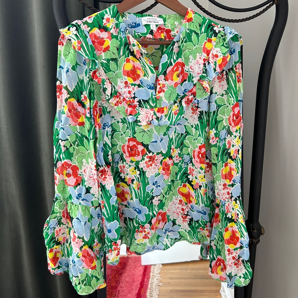 & Other Stories Floral Bell Sleeve Top